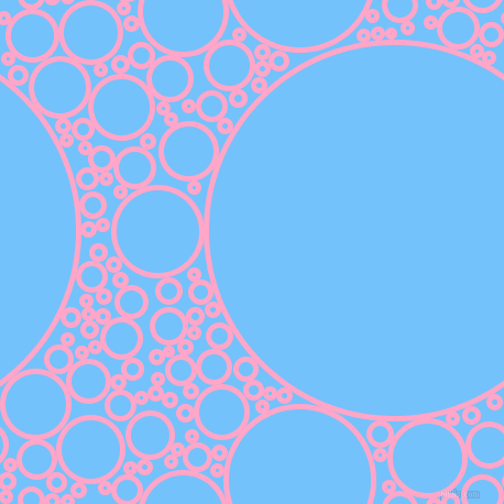 bubbles, circles, sponge, big, medium, small, 5 pixel line width, Carnation Pink and Maya Blue circles bubbles sponge soap seamless tileable