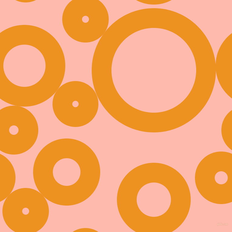 bubbles, circles, sponge, big, medium, small, 65 pixel line width, Carrot Orange and Melon circles bubbles sponge soap seamless tileable