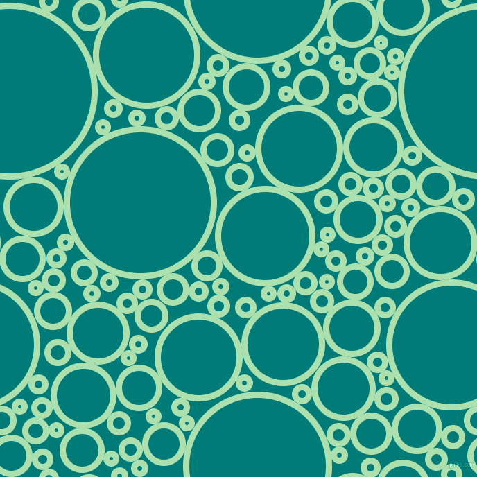 bubbles, circles, sponge, big, medium, small, 9 pixel line width, Celadon and Surfie Green circles bubbles sponge soap seamless tileable