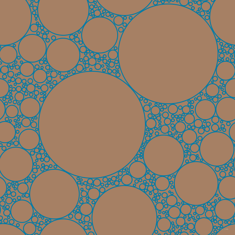 bubbles, circles, sponge, big, medium, small, 3 pixel line width, Cerulean and Medium Wood circles bubbles sponge soap seamless tileable