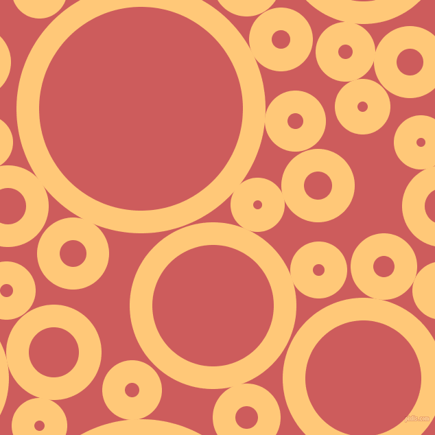 bubbles, circles, sponge, big, medium, small, 33 pixel line width, Chardonnay and Indian Red circles bubbles sponge soap seamless tileable