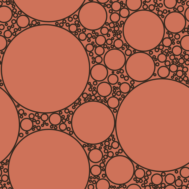 bubbles, circles, sponge, big, medium, small, 5 pixel line width, Cocoa Brown and Japonica circles bubbles sponge soap seamless tileable