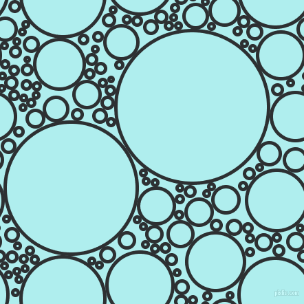 bubbles, circles, sponge, big, medium, small, 5 pixel line width, Cod Grey and Pale Turquoise circles bubbles sponge soap seamless tileable