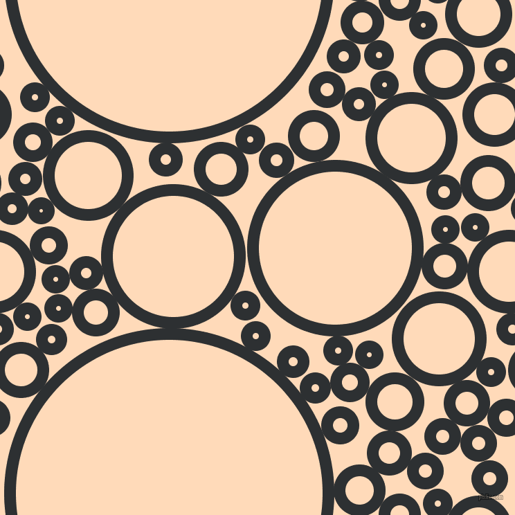 bubbles, circles, sponge, big, medium, small, 17 pixel line width, Cod Grey and Peach Puff circles bubbles sponge soap seamless tileable