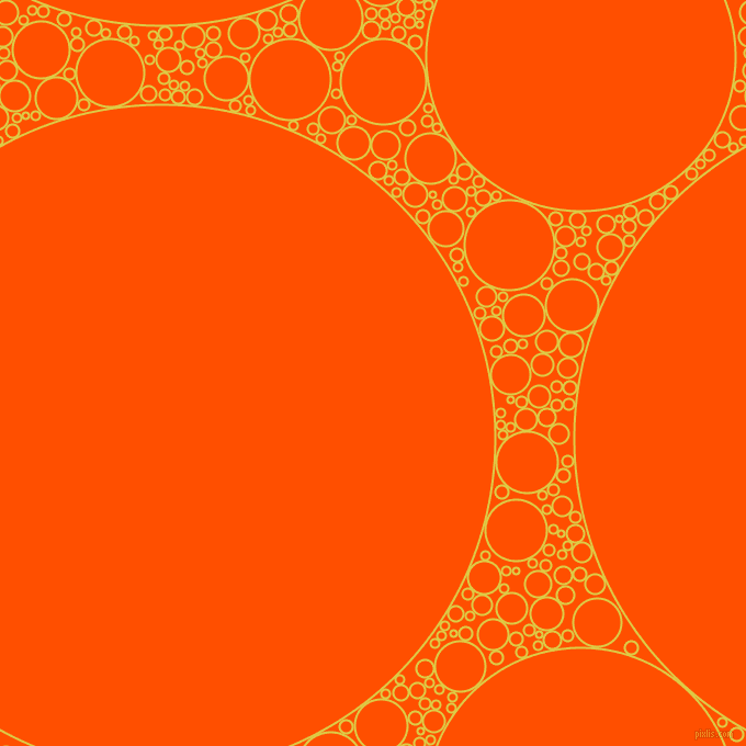 bubbles, circles, sponge, big, medium, small, 2 pixel line width, Confetti and International Orange circles bubbles sponge soap seamless tileable