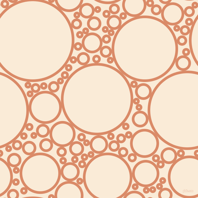 bubbles, circles, sponge, big, medium, small, 9 pixel line width, Copper and Antique White circles bubbles sponge soap seamless tileable