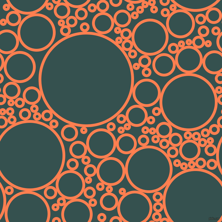 bubbles, circles, sponge, big, medium, small, 9 pixel line width, Coral and Blue Dianne circles bubbles sponge soap seamless tileable