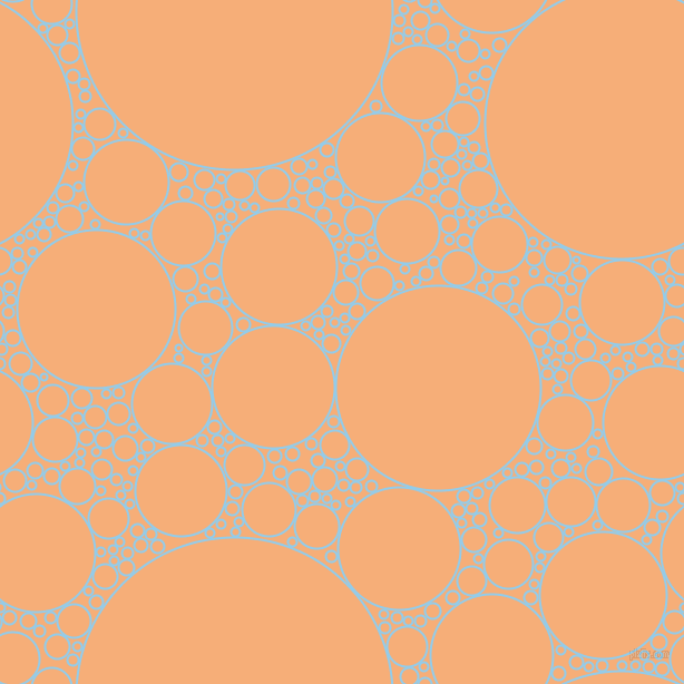bubbles, circles, sponge, big, medium, small, 2 pixel line width, Cornflower and Tacao circles bubbles sponge soap seamless tileable