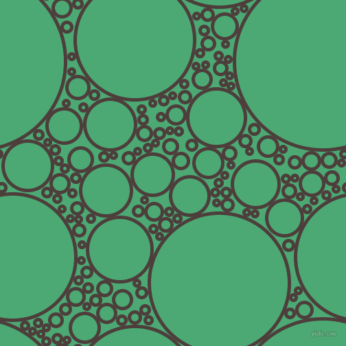 bubbles, circles, sponge, big, medium, small, 5 pixel line width, Crater Brown and Ocean Green circles bubbles sponge soap seamless tileable