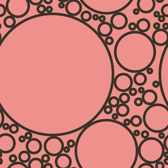 bubbles, circles, sponge, big, medium, small, 9 pixel line width, Creole and Sweet Pink circles bubbles sponge soap seamless tileable