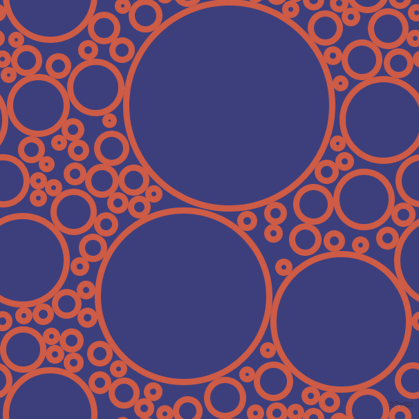 bubbles, circles, sponge, big, medium, small, 9 pixel line width, Dark Coral and Jacksons Purple circles bubbles sponge soap seamless tileable