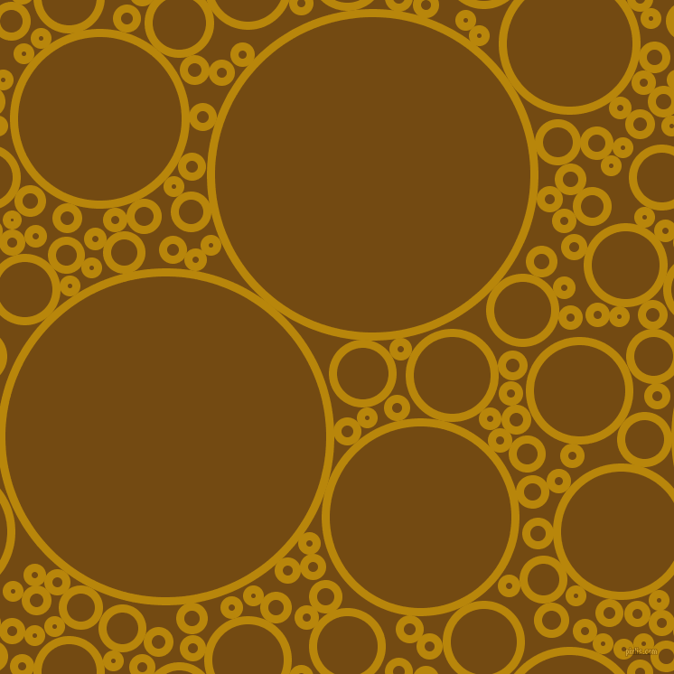 bubbles, circles, sponge, big, medium, small, 9 pixel line width, Dark Goldenrod and Raw Umber circles bubbles sponge soap seamless tileable