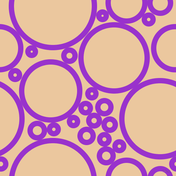 bubbles, circles, sponge, big, medium, small, 17 pixel line width, Dark Orchid and New Tan circles bubbles sponge soap seamless tileable