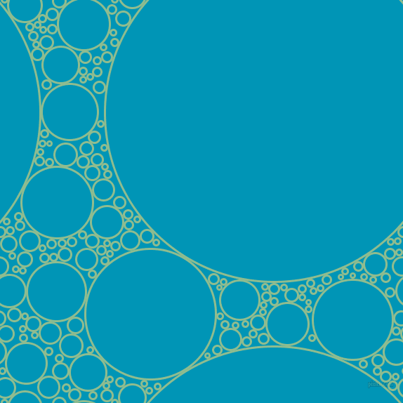 bubbles, circles, sponge, big, medium, small, 3 pixel line width, Dark Sea Green and Bondi Blue circles bubbles sponge soap seamless tileable