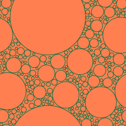 bubbles, circles, sponge, big, medium, small, 2 pixel line width, Dark Spring Green and Coral circles bubbles sponge soap seamless tileable