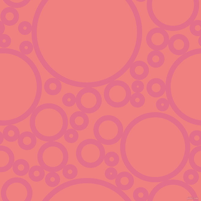 bubbles, circles, sponge, big, medium, small, 17 pixel line width, Deep Blush and Light Coral circles bubbles sponge soap seamless tileable