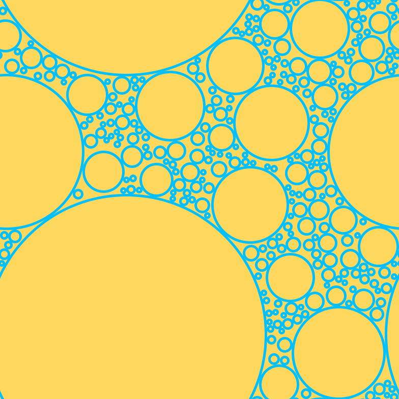 bubbles, circles, sponge, big, medium, small, 5 pixel line width, Deep Sky Blue and Dandelion circles bubbles sponge soap seamless tileable