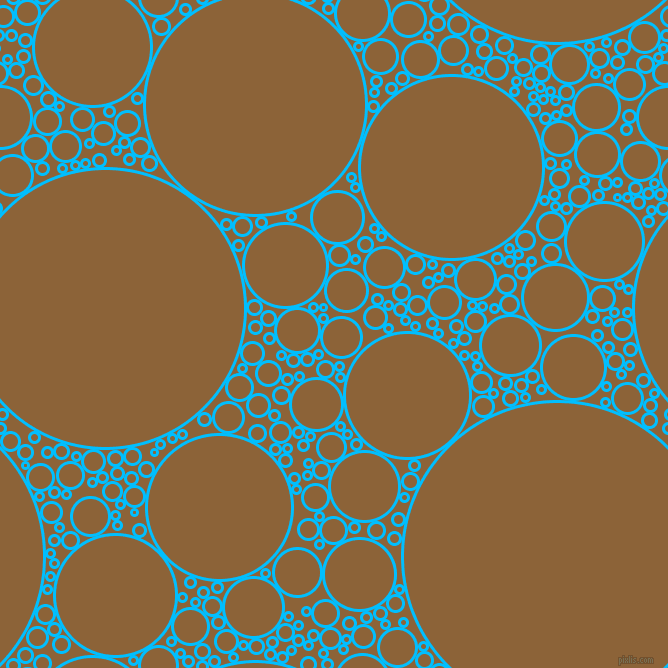 bubbles, circles, sponge, big, medium, small, 3 pixel line width, Deep Sky Blue and McKenzie circles bubbles sponge soap seamless tileable