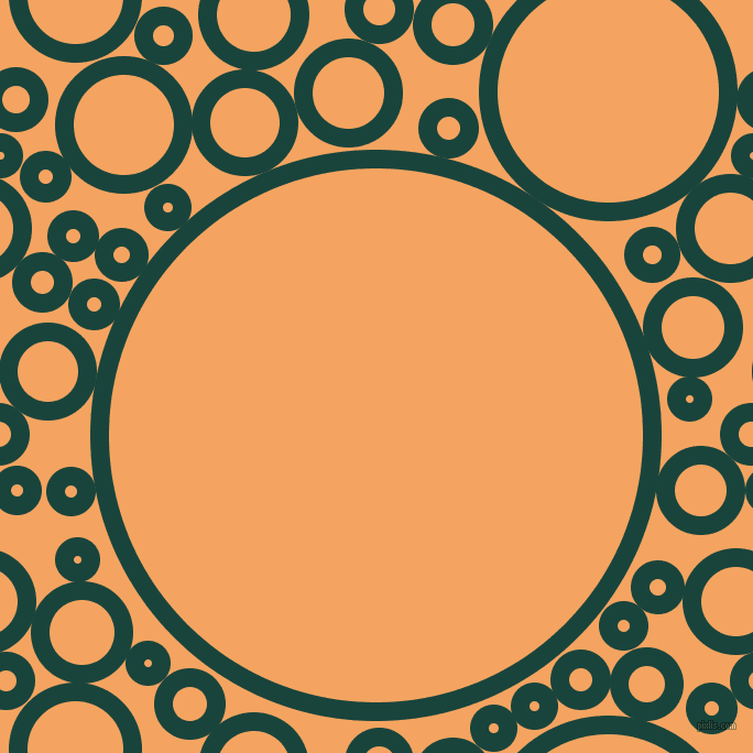 bubbles, circles, sponge, big, medium, small, 17 pixel line width, Deep Teal and Sandy Brown circles bubbles sponge soap seamless tileable