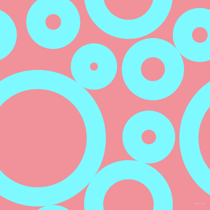 bubbles, circles, sponge, big, medium, small, 65 pixel line width, Electric Blue and Wewak circles bubbles sponge soap seamless tileable