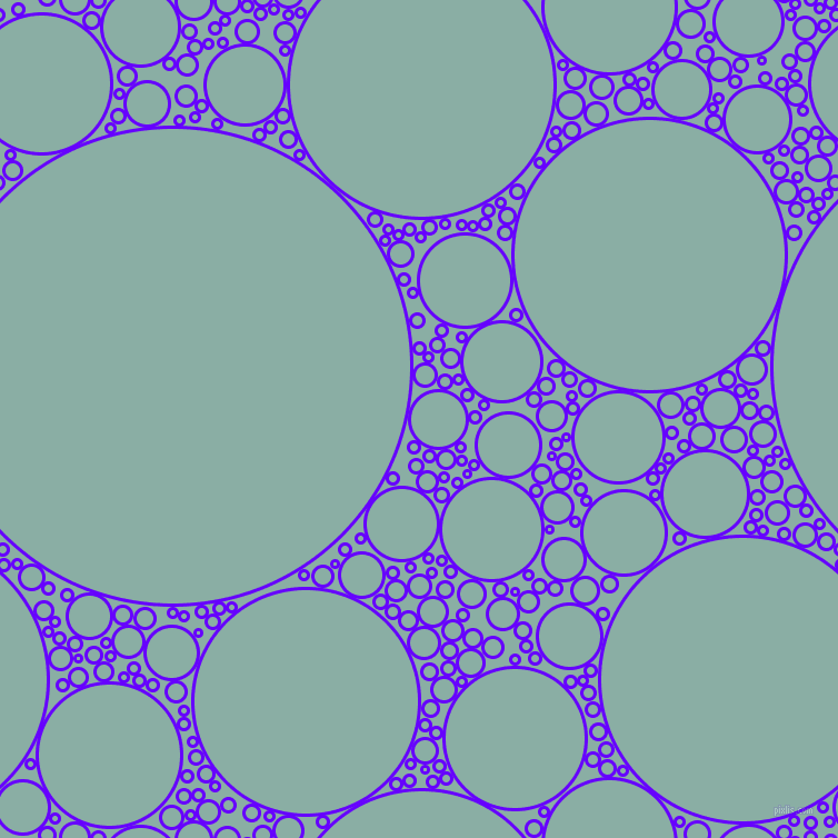 bubbles, circles, sponge, big, medium, small, 3 pixel line width, Electric Indigo and Sea Nymph circles bubbles sponge soap seamless tileable