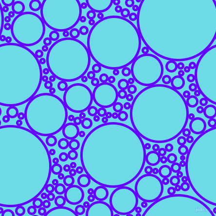 bubbles, circles, sponge, big, medium, small, 5 pixel line width, Electric Indigo and Turquoise Blue circles bubbles sponge soap seamless tileable