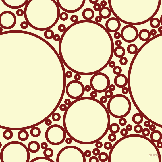 bubbles, circles, sponge, big, medium, small, 9 pixel line width, Falu Red and Light Goldenrod Yellow circles bubbles sponge soap seamless tileable