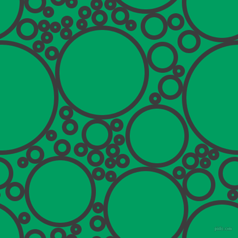 bubbles, circles, sponge, big, medium, small, 9 pixel line width, Fuscous Grey and Shamrock Green circles bubbles sponge soap seamless tileable