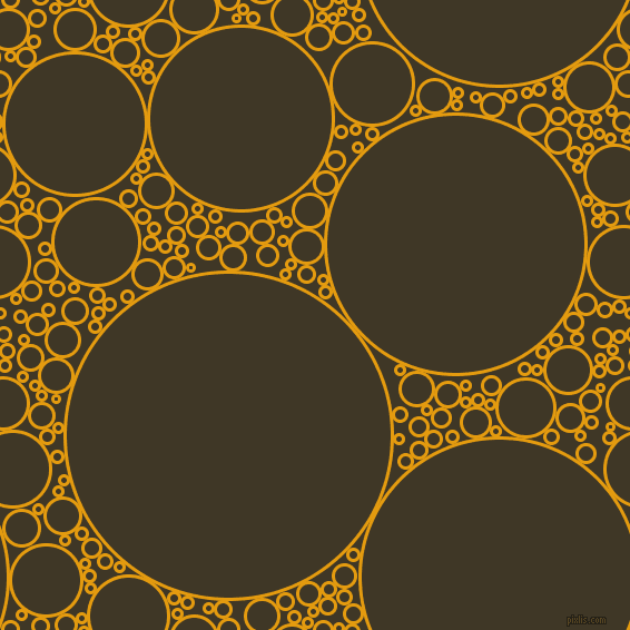 bubbles, circles, sponge, big, medium, small, 3 pixel line width, Gamboge and Birch circles bubbles sponge soap seamless tileable