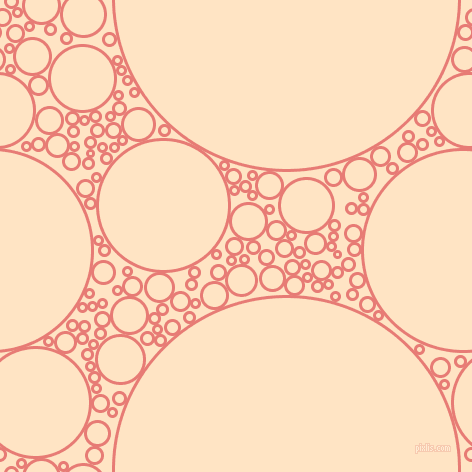 bubbles, circles, sponge, big, medium, small, 3 pixel line width, Geraldine and Bisque circles bubbles sponge soap seamless tileable