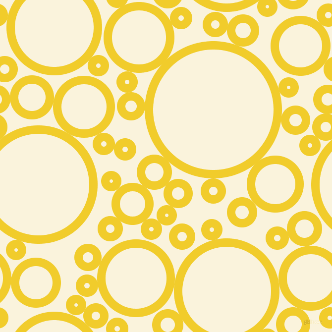 bubbles, circles, sponge, big, medium, small, 17 pixel line width, Golden Dream and Off Yellow circles bubbles sponge soap seamless tileable