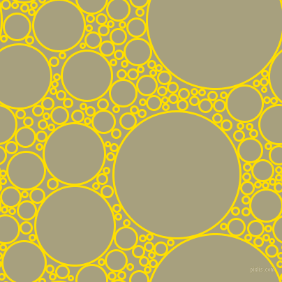 bubbles, circles, sponge, big, medium, small, 3 pixel line width, Golden Yellow and Hillary circles bubbles sponge soap seamless tileable