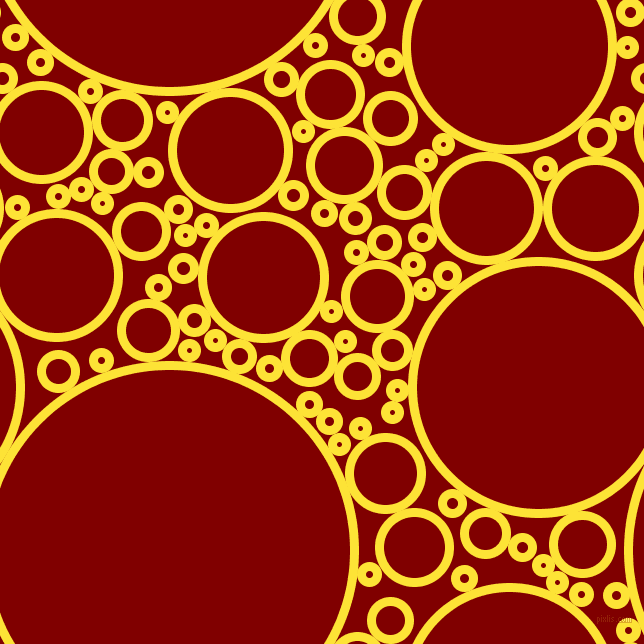 bubbles, circles, sponge, big, medium, small, 9 pixel line width, Gorse and Maroon circles bubbles sponge soap seamless tileable