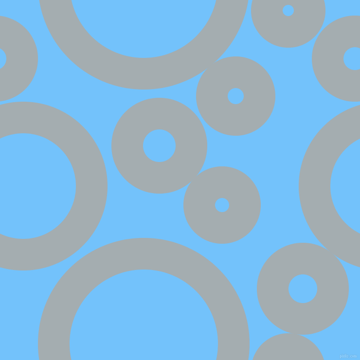 bubbles, circles, sponge, big, medium, small, 65 pixel line width, Gull Grey and Maya Blue circles bubbles sponge soap seamless tileable