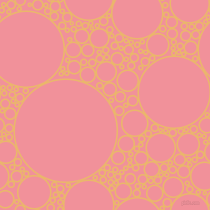 bubbles, circles, sponge, big, medium, small, 3 pixel line width, Harvest Gold and Wewak circles bubbles sponge soap seamless tileable