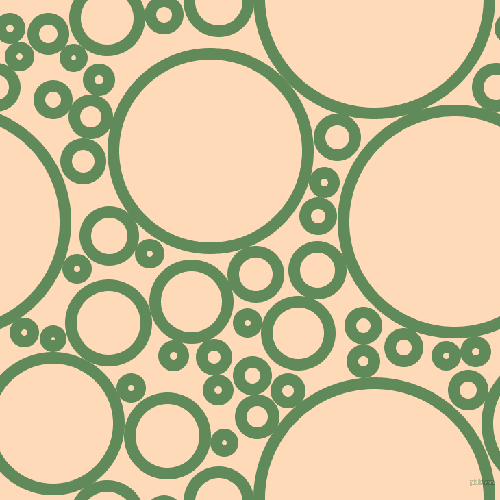 bubbles, circles, sponge, big, medium, small, 17 pixel line width, Hippie Green and Peach Puff circles bubbles sponge soap seamless tileable