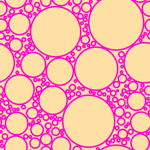 bubbles, circles, sponge, big, medium, small, 5 pixel line width, Hot Magenta and Cape Honey circles bubbles sponge soap seamless tileable