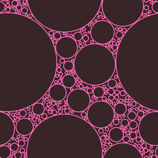 bubbles, circles, sponge, big, medium, small, 3 pixel line width, Hot Pink and Aubergine circles bubbles sponge soap seamless tileable