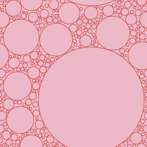 bubbles, circles, sponge, big, medium, small, 2 pixel line width, Indian Red and Chantilly circles bubbles sponge soap seamless tileable