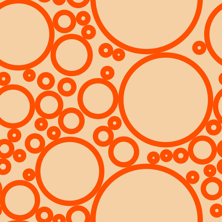 bubbles, circles, sponge, big, medium, small, 17 pixel line width, International Orange and Tequila circles bubbles sponge soap seamless tileable