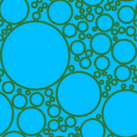 bubbles, circles, sponge, big, medium, small, 9 pixel line width, Japanese Laurel and Deep Sky Blue circles bubbles sponge soap seamless tileable