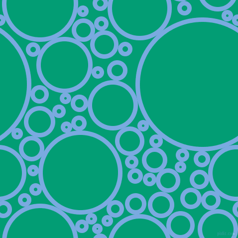 bubbles, circles, sponge, big, medium, small, 9 pixel line width, Jordy Blue and Free Speech Aquamarine circles bubbles sponge soap seamless tileable