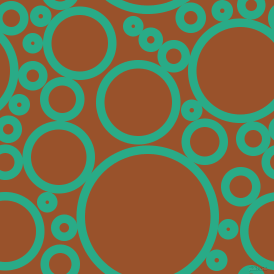 bubbles, circles, sponge, big, medium, small, 17 pixel line width, Jungle Green and Hawaiian Tan circles bubbles sponge soap seamless tileable