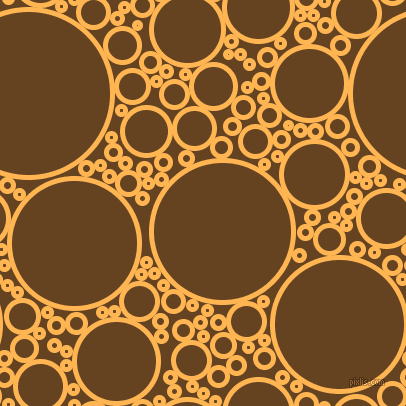 bubbles, circles, sponge, big, medium, small, 5 pixel line width, Koromiko and Dark Brown circles bubbles sponge soap seamless tileable
