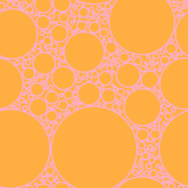 bubbles, circles, sponge, big, medium, small, 5 pixel line width, Lavender Pink and Yellow Orange circles bubbles sponge soap seamless tileable