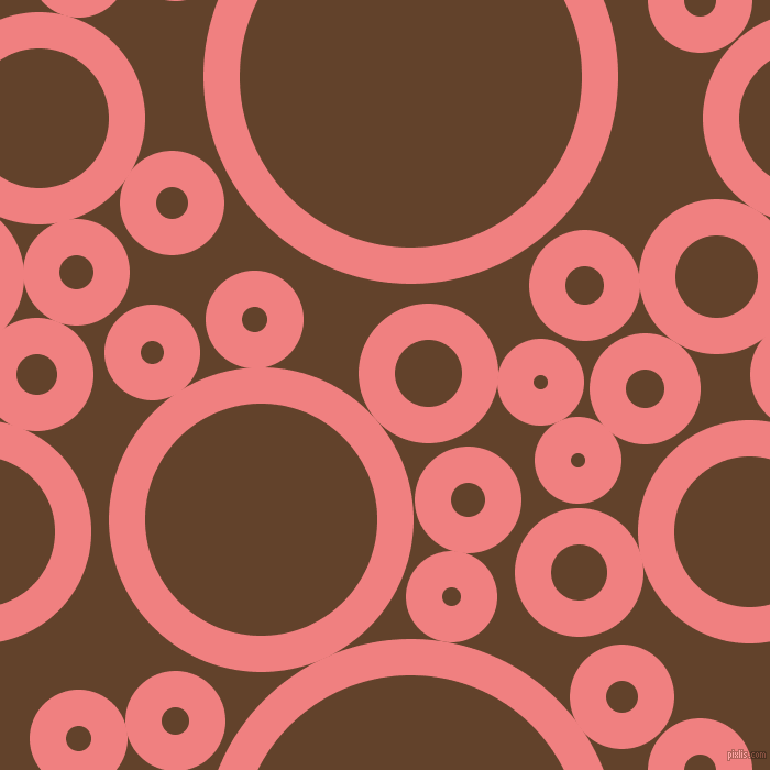 bubbles, circles, sponge, big, medium, small, 33 pixel line width, Light Coral and Irish Coffee circles bubbles sponge soap seamless tileable