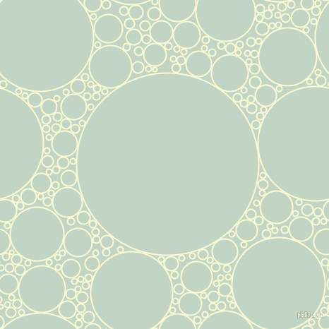 bubbles, circles, sponge, big, medium, small, 2 pixel line width, Light Goldenrod Yellow and Sea Mist circles bubbles sponge soap seamless tileable