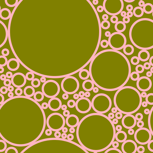 bubbles, circles, sponge, big, medium, small, 9 pixel line width, Light Pink and Olive circles bubbles sponge soap seamless tileable