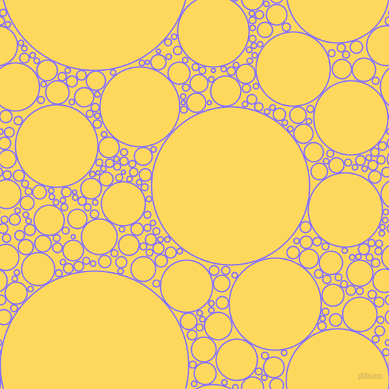 bubbles, circles, sponge, big, medium, small, 2 pixel line width, Light Slate Blue and Dandelion circles bubbles sponge soap seamless tileable