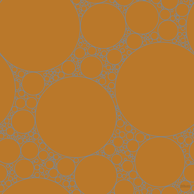 bubbles, circles, sponge, big, medium, small, 2 pixel line width, Light Slate Grey and Pirate Gold circles bubbles sponge soap seamless tileable